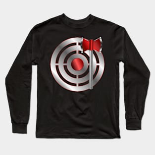 Red Stroke Silver Target and Red Axe Long Sleeve T-Shirt